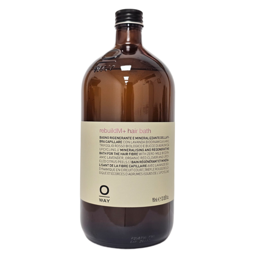 OWH-RB027 Oway RebuildM+ Hair Bath – Șampon organic biomimetic pentru regenerare și mineralizare - 950 ml - imagine 1